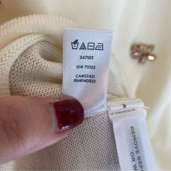 LOFT Ann Taylor Wool Blend Embellished Crewneck Long Sleeve Top Women's Size SP - Picture 6 of 6